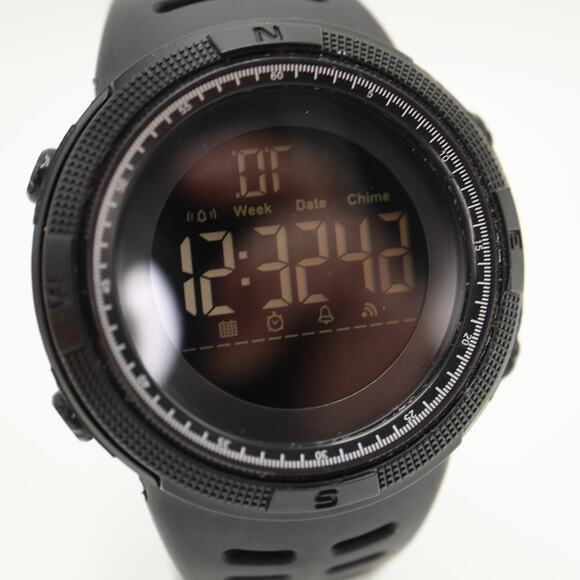 SKMEI Mens Jumbo 50mm Black Digital Sport Watch Alarm Chrono Timer w New Battery - Picture 11 of 14